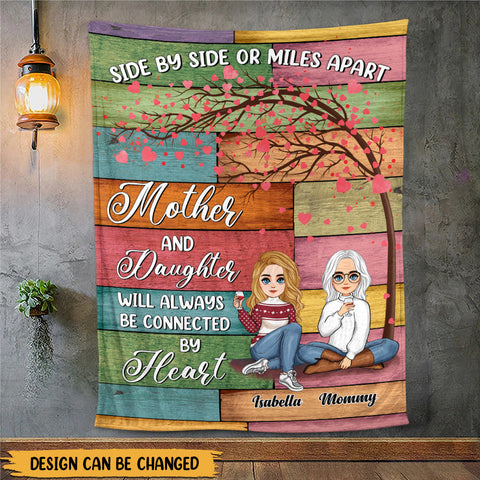 Side By Side - Mother & Daughter - Personalized Blanket - Best Gift For Daughter, Granddaughter