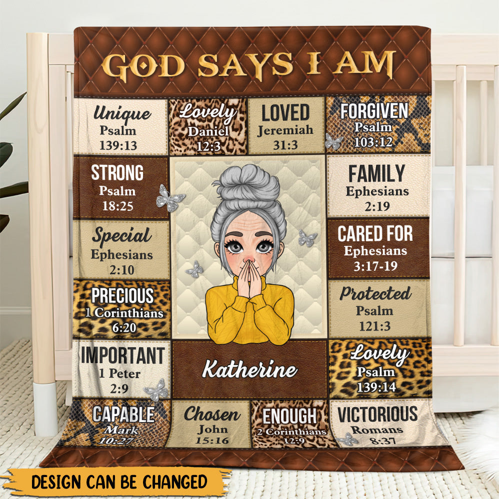 God Says I Am Leopard - Personalized Blanket - Meaningful Gift For Birthday
