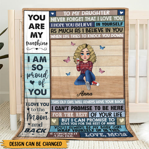 To My Daughter, Granddaughter Proud of You - Personalized Blanket - Best Gift For Daughter, Granddaughter