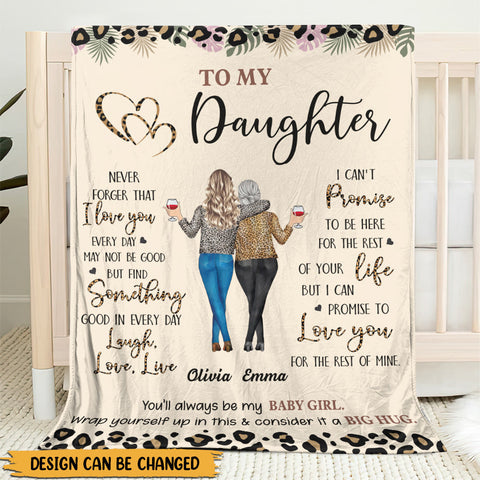 To My Daughter I Love You From Mom - Personalized Blanket - Best Gift For Mother, For Daughter