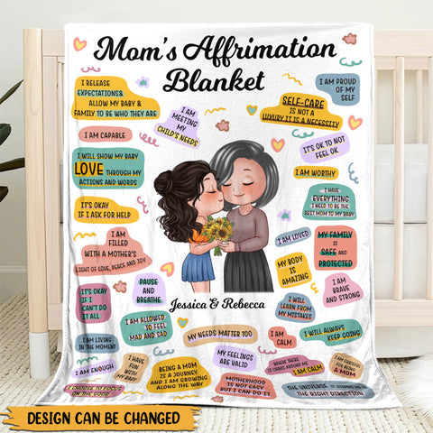 Mom's Affirmations - Personalized Blanket - Best Gift For Mother