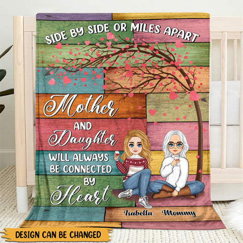 Side By Side - Mother & Daughter - Personalized Blanket - Best Gift For Daughter, Granddaughter