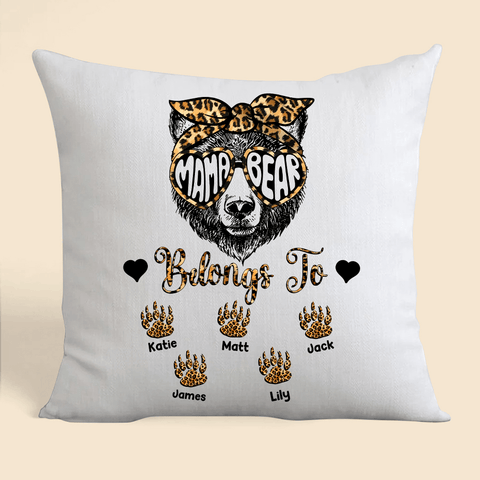 Mama Bear Belongs To - Personalized Pillow - Best Gift For Mother