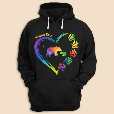 Mama Bear Colorful - Personalized T-Shirt/ Hoodie Front - Best Gift For Mother