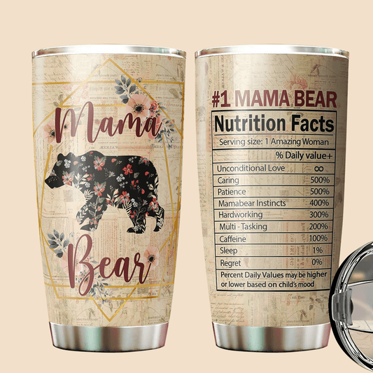 Mama Bear Facts Tumbler - Best Gift For Mom