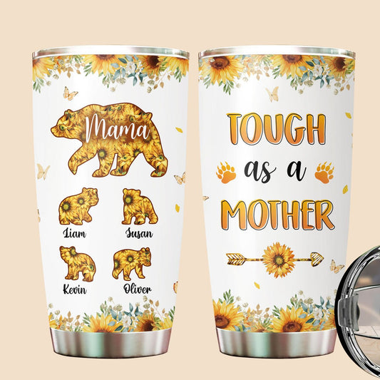 Mama Bear Sunflower - Personalized Tumbler - Best Gift For Mother