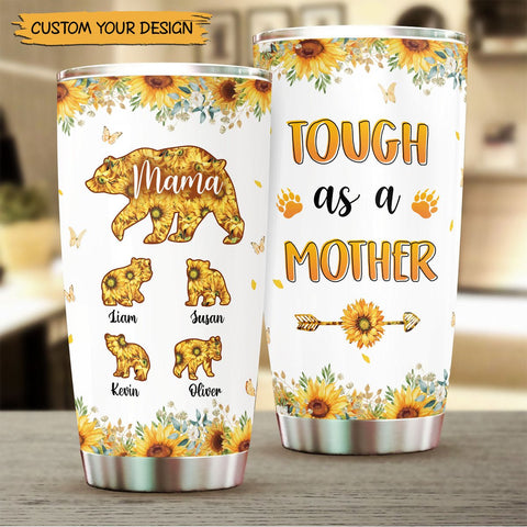 Mama Bear Sunflower - Personalized Tumbler - Best Gift For Mother