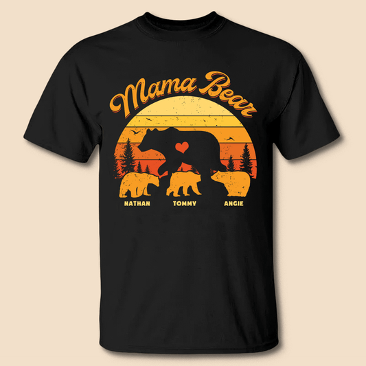 Mama Bear Vintage - Personalized T-Shirt/Hoodie - Best Gift For Mother