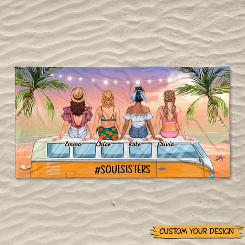 #SoulSisters - Personalized Beach Towel - Best Gift For Summer