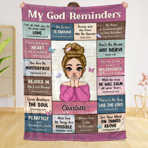 My God Reminders Pink - Personalized Blanket - Meaningful Gift For Birthday