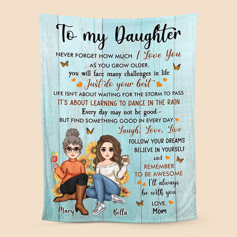 To My Daughter, Granddaughter How Much I Love You - Personalized Blanket - Best Gift For Daughter, Granddaughter