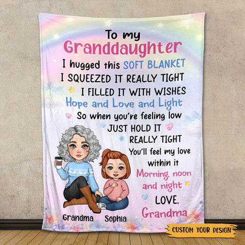 Grandma Mother Hugged This Soft Blanket - Personalized Blanket - Best Gift For Family