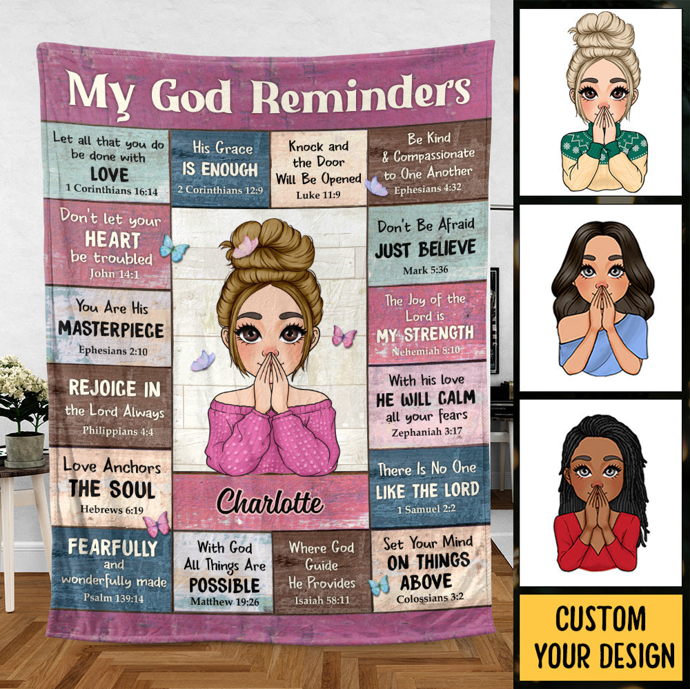 My God Reminders Pink - Personalized Blanket - Meaningful Gift For Birthday