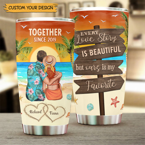 Love Story Is Beautiful - Personalized Tumbler - Best Gift For Summer