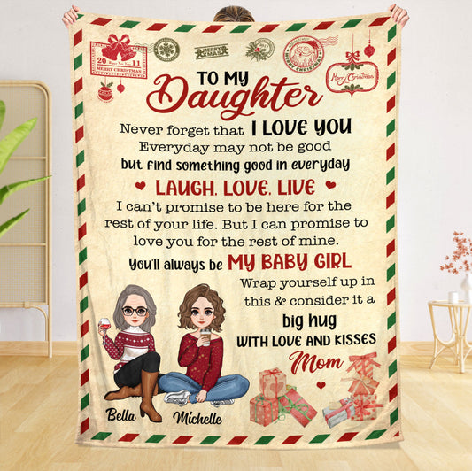 To My Daughter Christmas - Personalized Blanket - Best Gift For Daughter, Granddaughter
