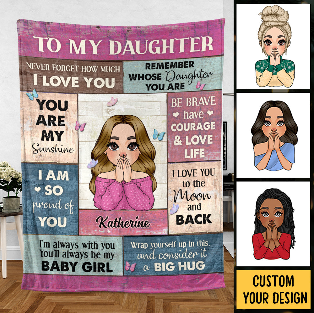 To My Daughter - Big Hug - Personalized Blanket - Meaningful Gift For Birthday
