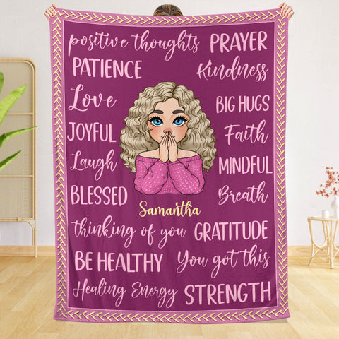 Positive Words - Personalized Blanket - Meaningful Gift For Birthday
