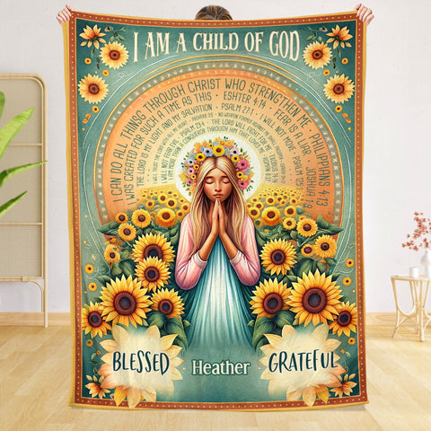I Am A Child Of God (Cartoon) - Personalized Blanket - Meaningful Gift For Birthday