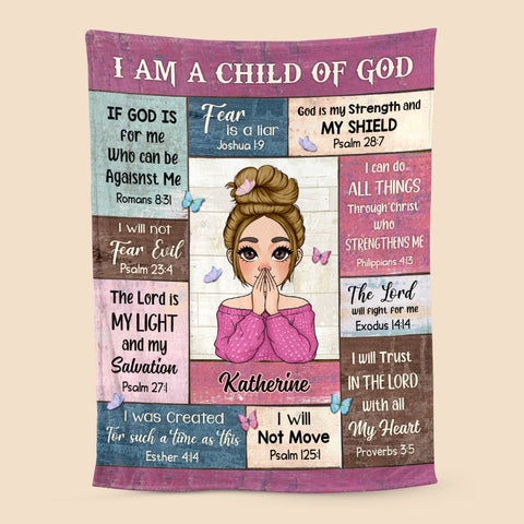 I Am A Child Of God - Personalized Blanket - Meaningful Gift For Birthday