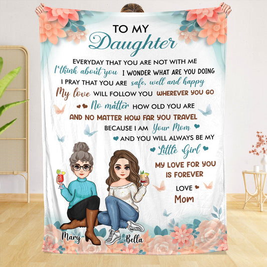 To My Daughter, Granddaughter Flower - Personalized Blanket - Best Gift For Daughter, Granddaughter