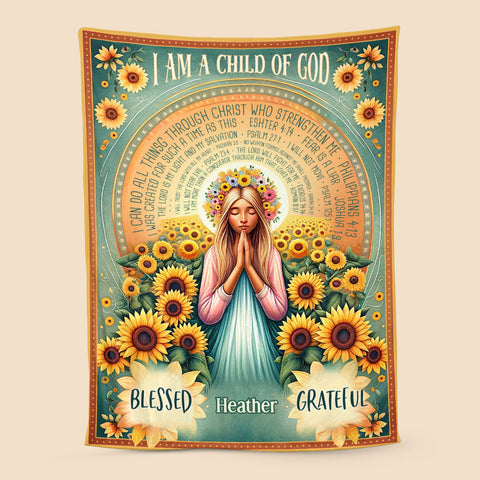 I Am A Child Of God (Cartoon) - Personalized Blanket - Meaningful Gift For Birthday