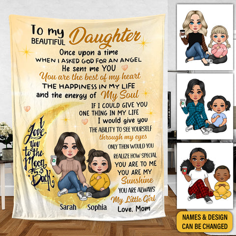 To My Beautiful Daughter - Personalized Blanket - Best Gift For Daughter, Granddaughter