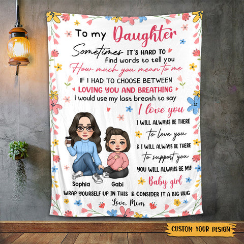 To My Daughter Cute Flower (Kid) - Personalized Blanket - Meaningful Gift For Birthday