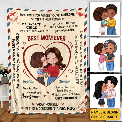 Best Mom Ever - Personalized Blanket - Best Gift For Mom, For Birthday