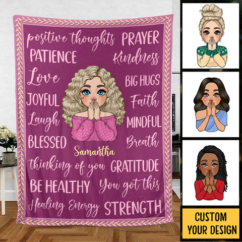 Positive Words - Personalized Blanket - Meaningful Gift For Birthday