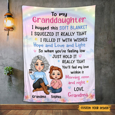 Grandma Mother Hugged This Soft Blanket - Personalized Blanket - Best Gift For Family