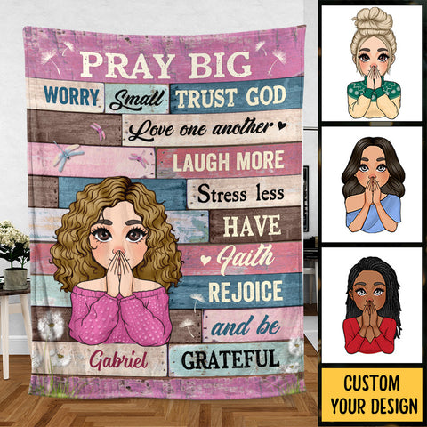 We Trust God - Personalized Blanket - Meaningful Gift For Birthday