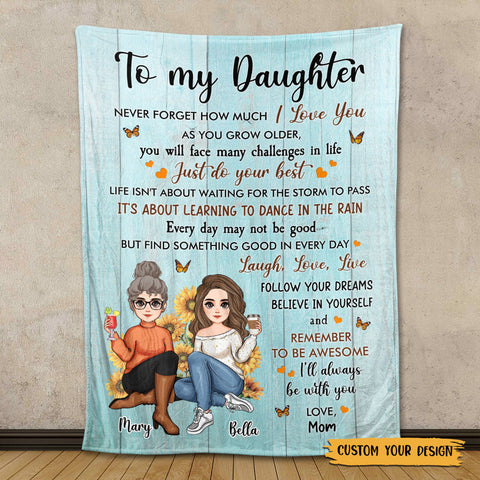 To My Daughter, Granddaughter How Much I Love You - Personalized Blanket - Best Gift For Daughter, Granddaughter
