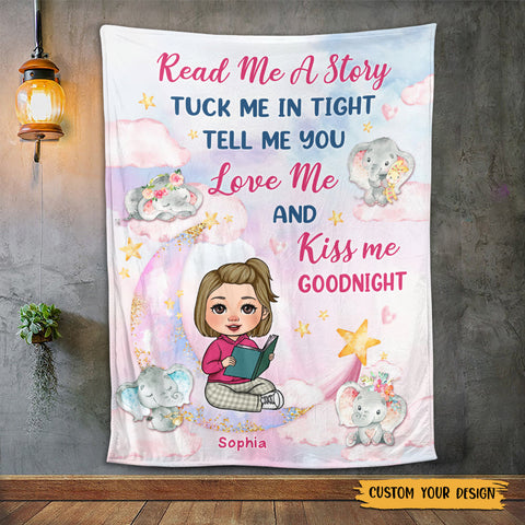 Read Me A Story - Personalized Blanket - Thoughtful Gift For Birthday