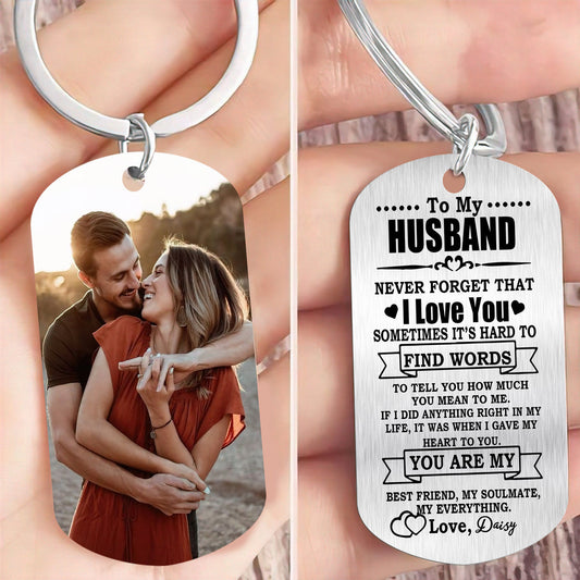 Personalized To My Husband Never Forget I Love You Keychain - Gift for Valentine's Day