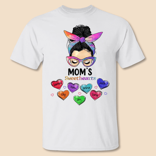 Mom Sweet Hearts  - Personalized T-Shirt/ Hoodie Front - Best Gift For Mother, Grandma