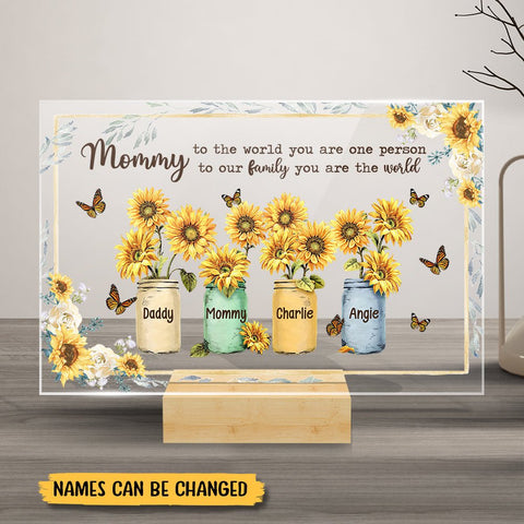 Mommy, You Are The World - Personalized Acrylic Plaque - Best Gift For Mother