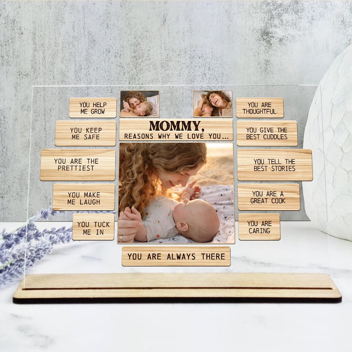 Mommy,Reasons Why We Love You Plaque - Personalized Acrylic Plaque - Best Gift for Mother, Grandma