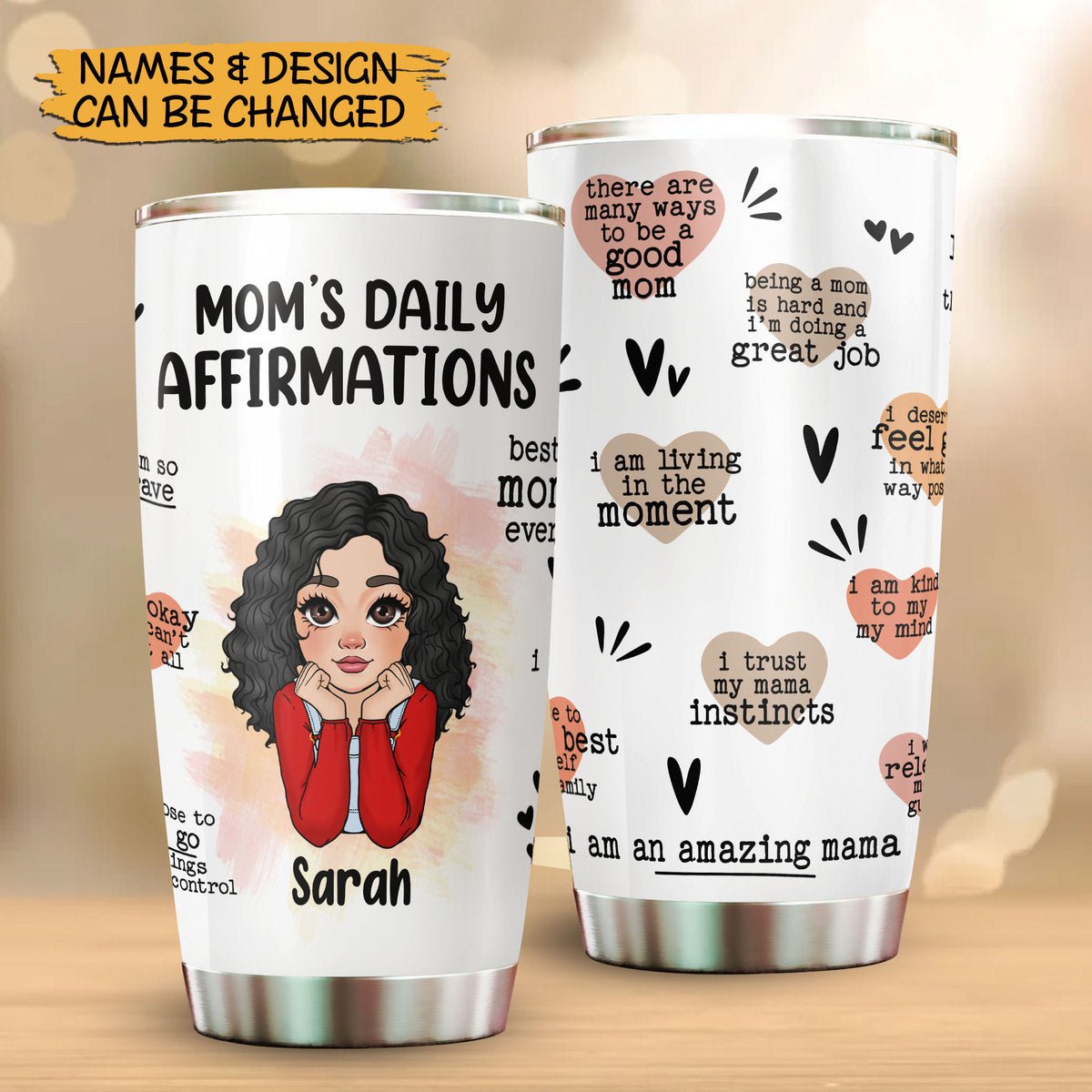 Mom's Daily Affirmations - Personalized Tumbler - Best Gift For Mother