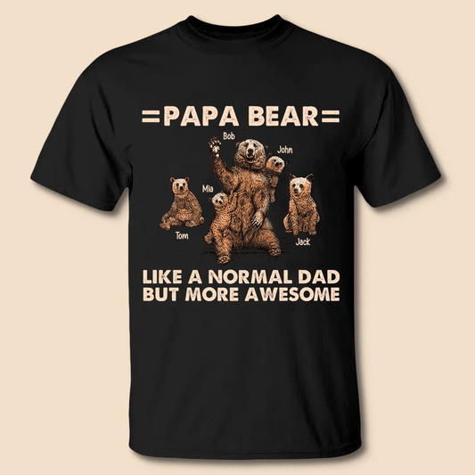 Papa Bear - Personalized T-Shirt/ Hoodie - Best Gift For Father, Grandpa