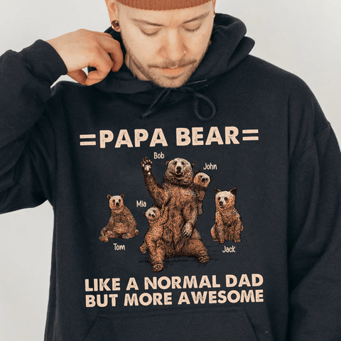 Papa Bear - Personalized T-Shirt/ Hoodie - Best Gift For Father, Grandpa