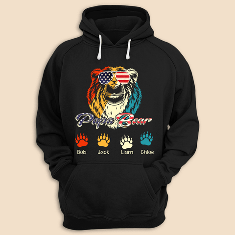 Papa Bear - Personalized  T-Shirt/ Hoodie Front - Best Gift For Dad