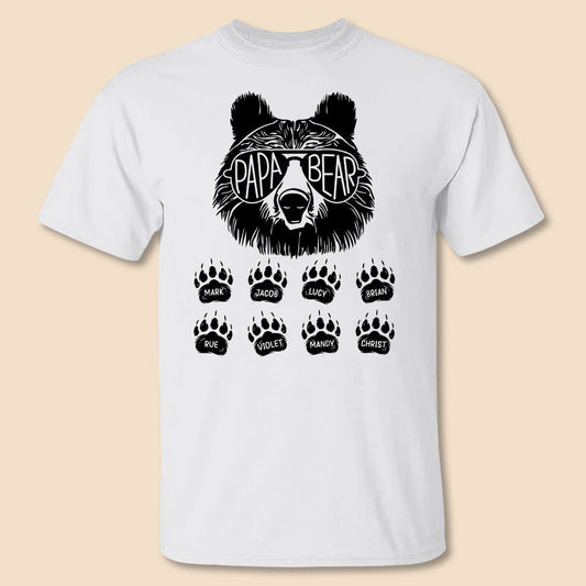 Papa Bear (Version 2) - Personalized T-Shirt/ Hoodie - Best Gift For Father
