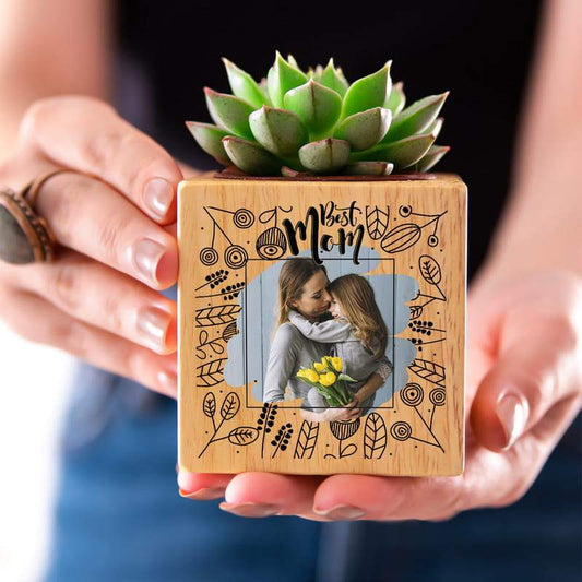 Personalized Best Mom Succulent Plant