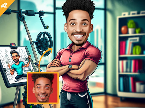 Personalized Caricature Gift of a Personal Trainer