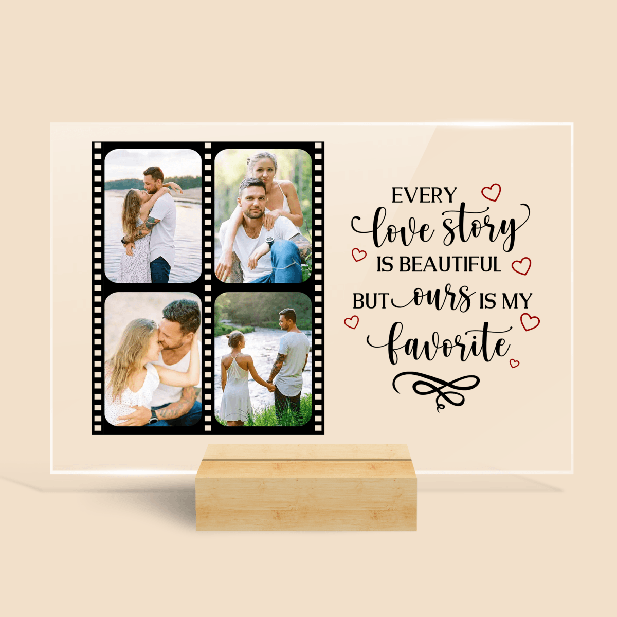 Photo Every Love Story Is Beautiful - Personalized Acrylic Plaque - Best Gift For Valentine