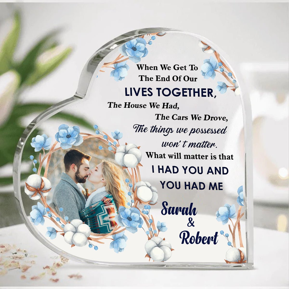 Photo When I Tell You I Love You Husband Wife Couple - Personalized Heart Acrylic Plaque - Best Gift For Valentine