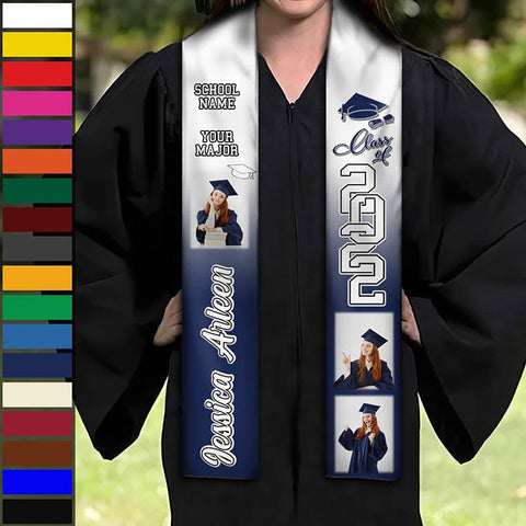 Class of 2022 Best Gift For Graduation's Day - Upload Image - Personalized Graduation Stole