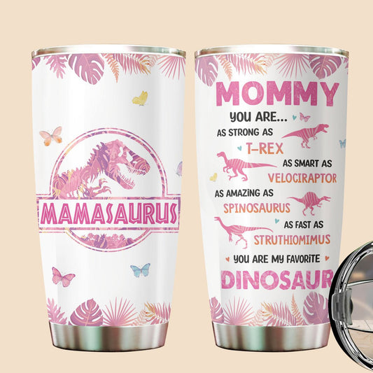 Pink Tropical Mamasaurus Tumbler - Best Gift For Mom