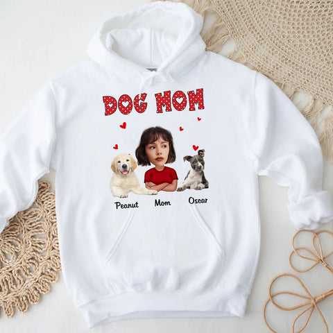 Polka Dot Pattern Dog Mom - Personalized T-Shirt/Hoodie - Best Gift For Mother/Pet Lovers