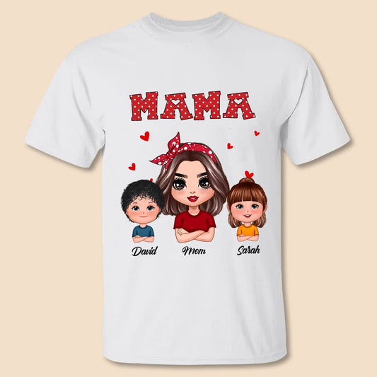 Polka Dot Pattern Grandma/Mama - Personalized T-Shirt/Hoodie - Best Gift For Grandma & Mother